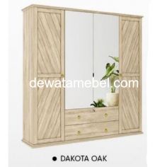 Wardrobe 4 Doors Size 165 - Garvani ELVIA 4P / Dakota Oak